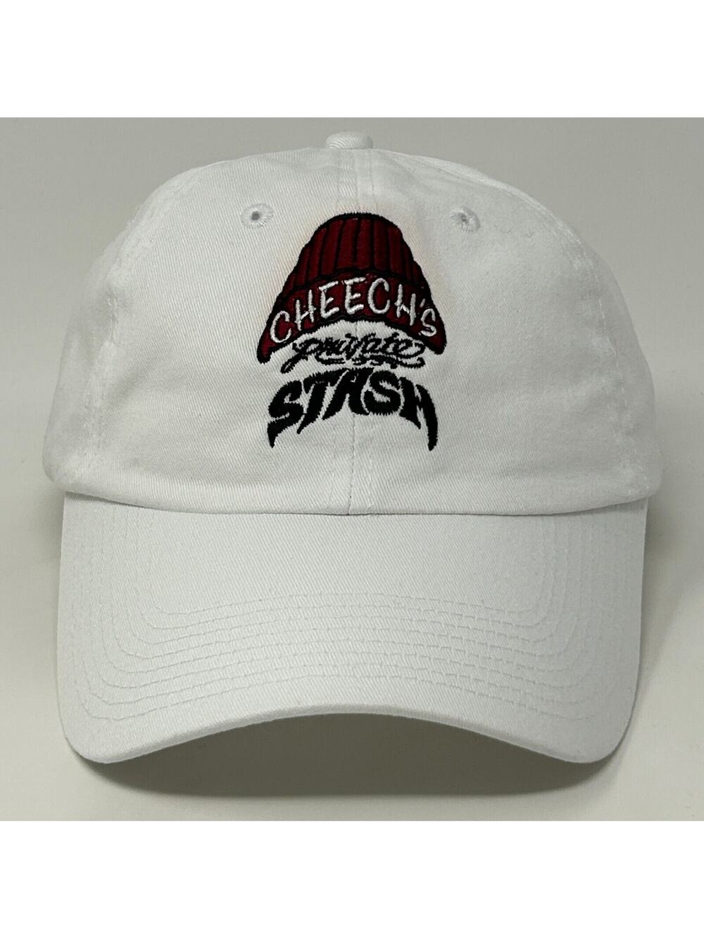 Cheechs Private Stash Dad Hat Baseball Cap Cannabis Strapback White